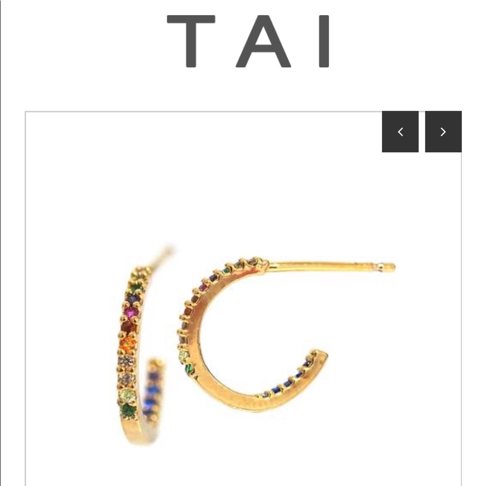 Small Delicate TAI Huggie Earrings Brand New